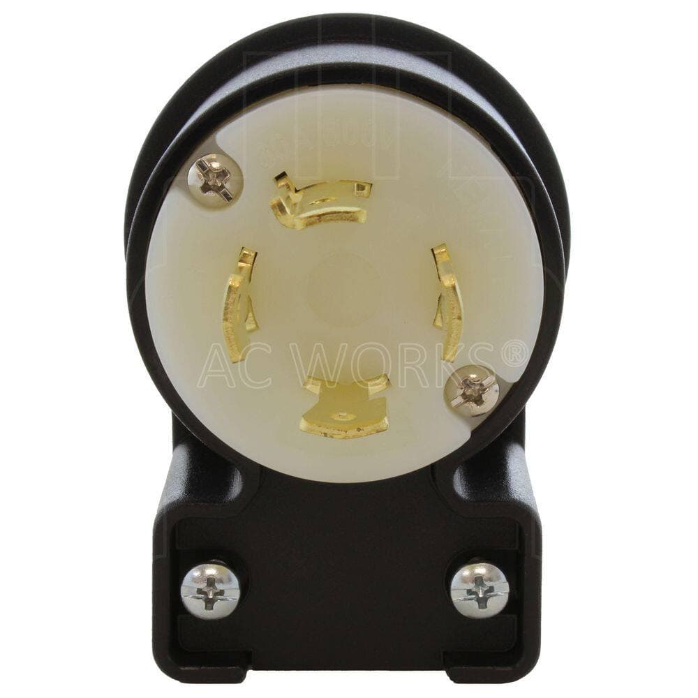 AC WORKS NEMA L17-30P 3-Phase 30A 600V Elbow 4-Prong Locking Male Plug with UL, C-UL Approval (3)