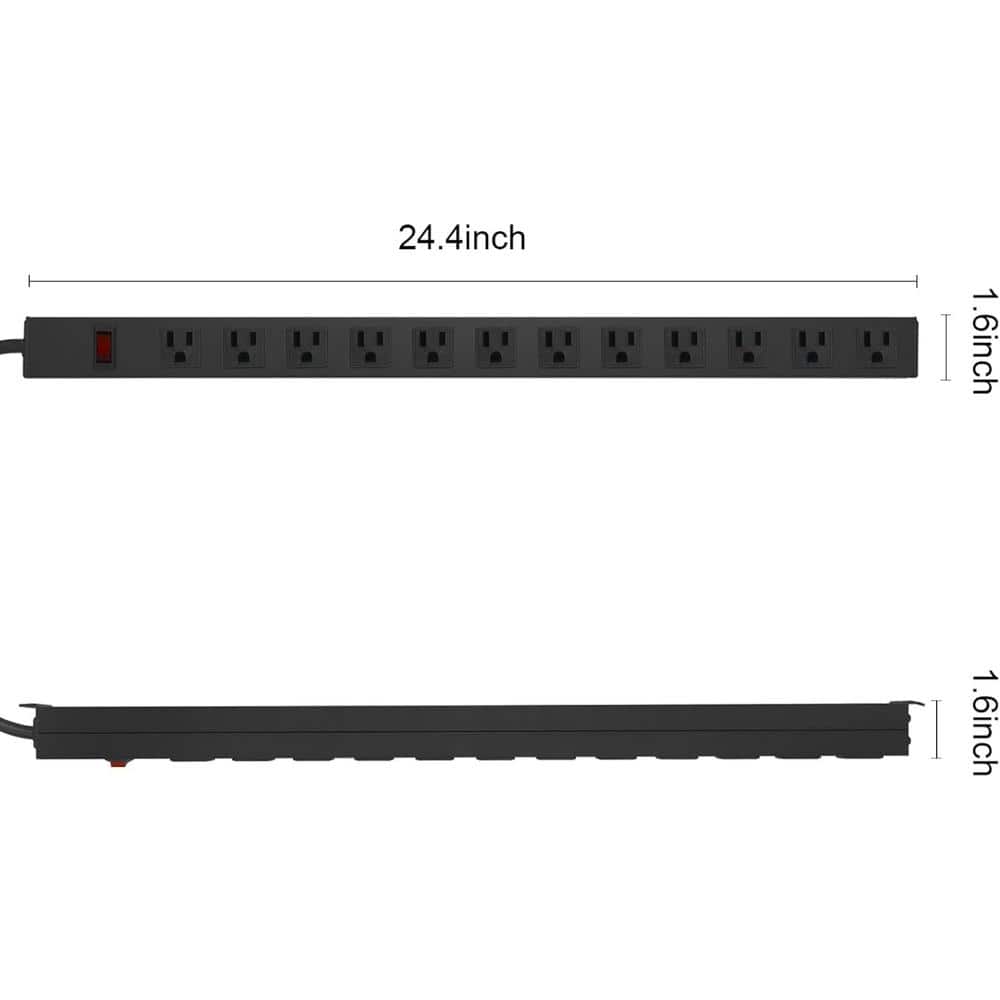Ahfiwaso 15 ft. 12 Widely-Spaced AC-Outlets, Surge Protector Power Strip with Switch Heavy Duty Long Extension Cord for Workshops (2)