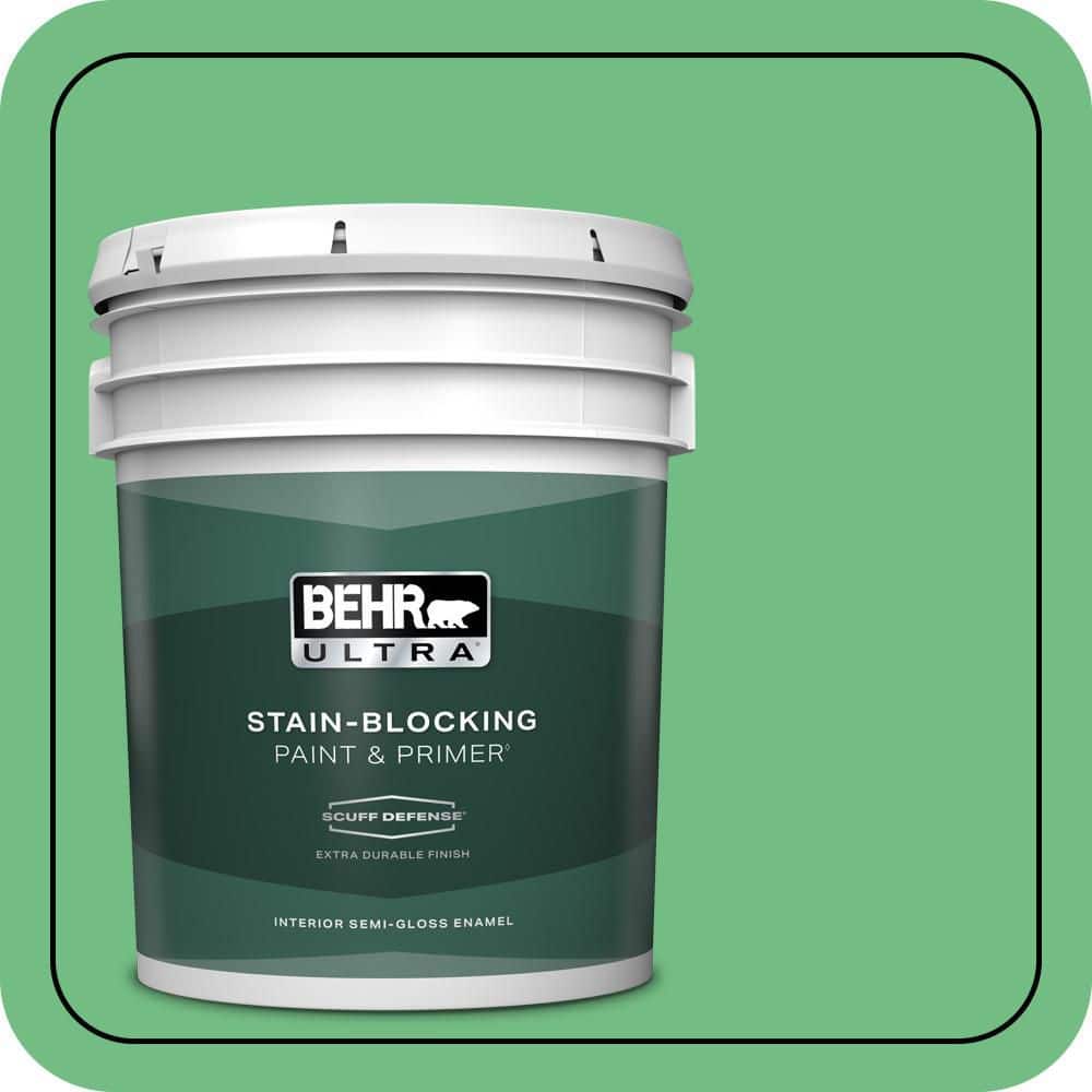 BEHR ULTRA 5 gal. #P400-5 Winter Shamrock Extra Durable Semi-Gloss Enamel Interior Paint & Primer
