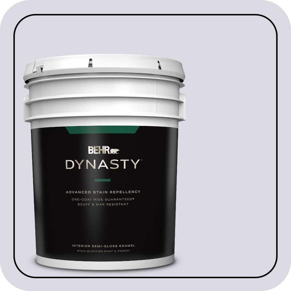 BEHR DYNASTY 5 gal. #S570-1 Misty Lavender Semi-Gloss Enamel Interior Stain-Blocking Paint & Primer