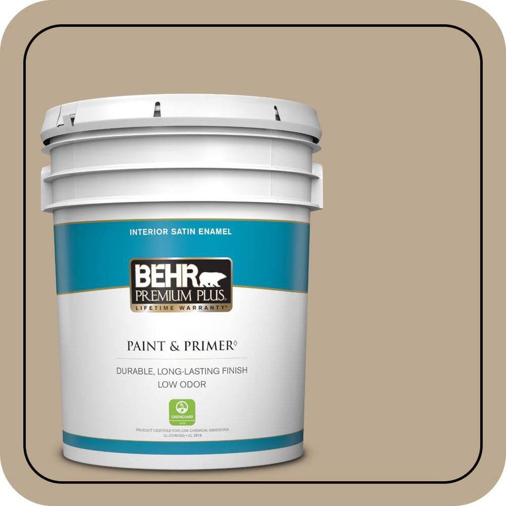 BEHR PREMIUM PLUS 5 gal. #N300-4 Open Canyon Satin Enamel Low Odor Interior Paint & Primer