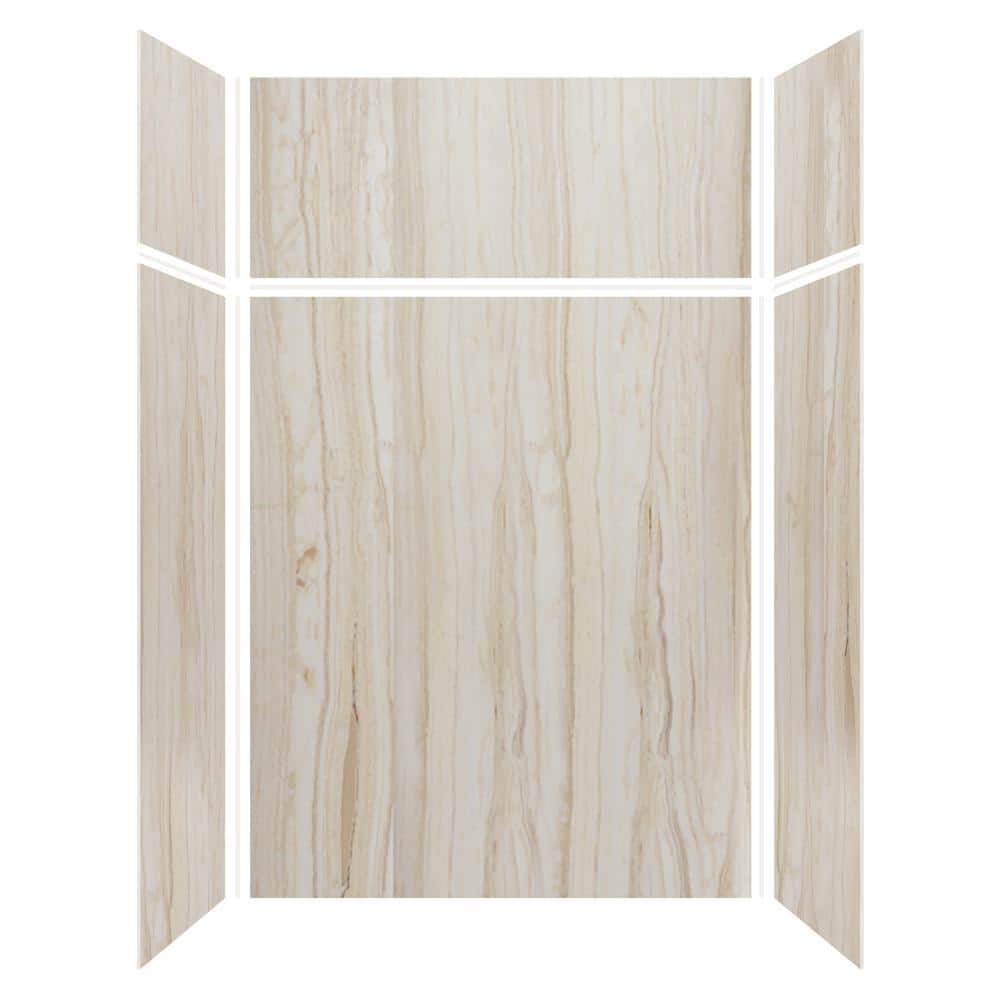 Transolid Expressions 36 in. x 60 in. x 96 in. 4-Piece Easy Up Adhesive Alcove Shower Wall Surround in Sorento (3)