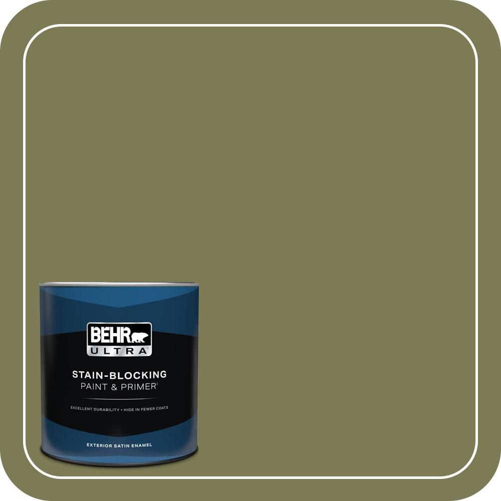 BEHR ULTRA 1 qt. #S370-6 Seaweed Salad Satin Enamel Exterior Paint & Primer