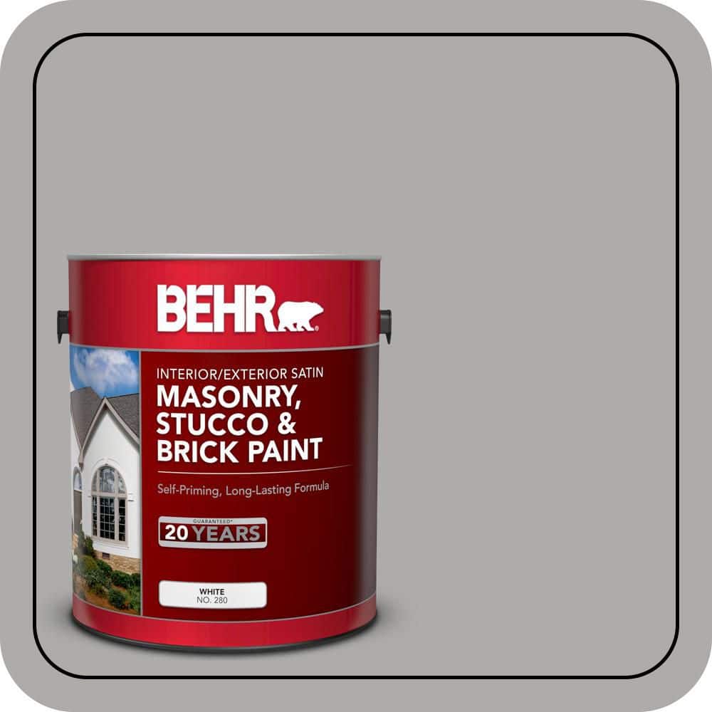 BEHR 1 gal. #MS-81 Crater Gray Satin Interior/Exterior Masonry, Stucco and Brick Paint