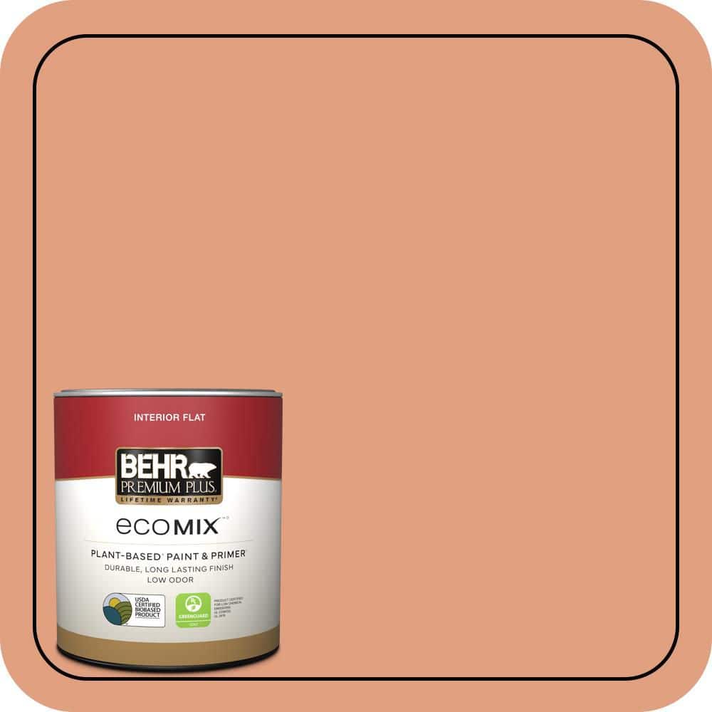 BEHR PREMIUM PLUS 1 qt. #230D-4 Pecos Spice Flat EcoMix Plant-Based Interior Paint & Primer (1)