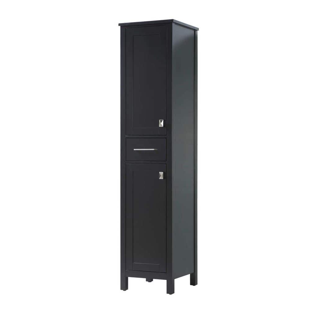 TIMELESS HOME 18 in. W x 72 in. D x in. H Black Freestanding Linen Cabinet (2)