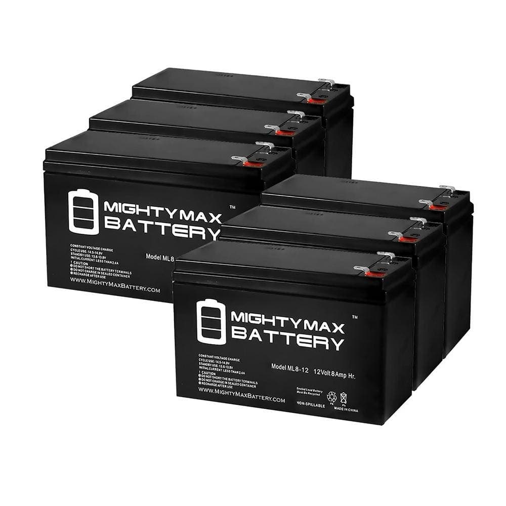 MIGHTY MAX BATTERY 12-Volt 8Ah Replacement Battery Compatible with Emerson PSP350MT - 6 Pack