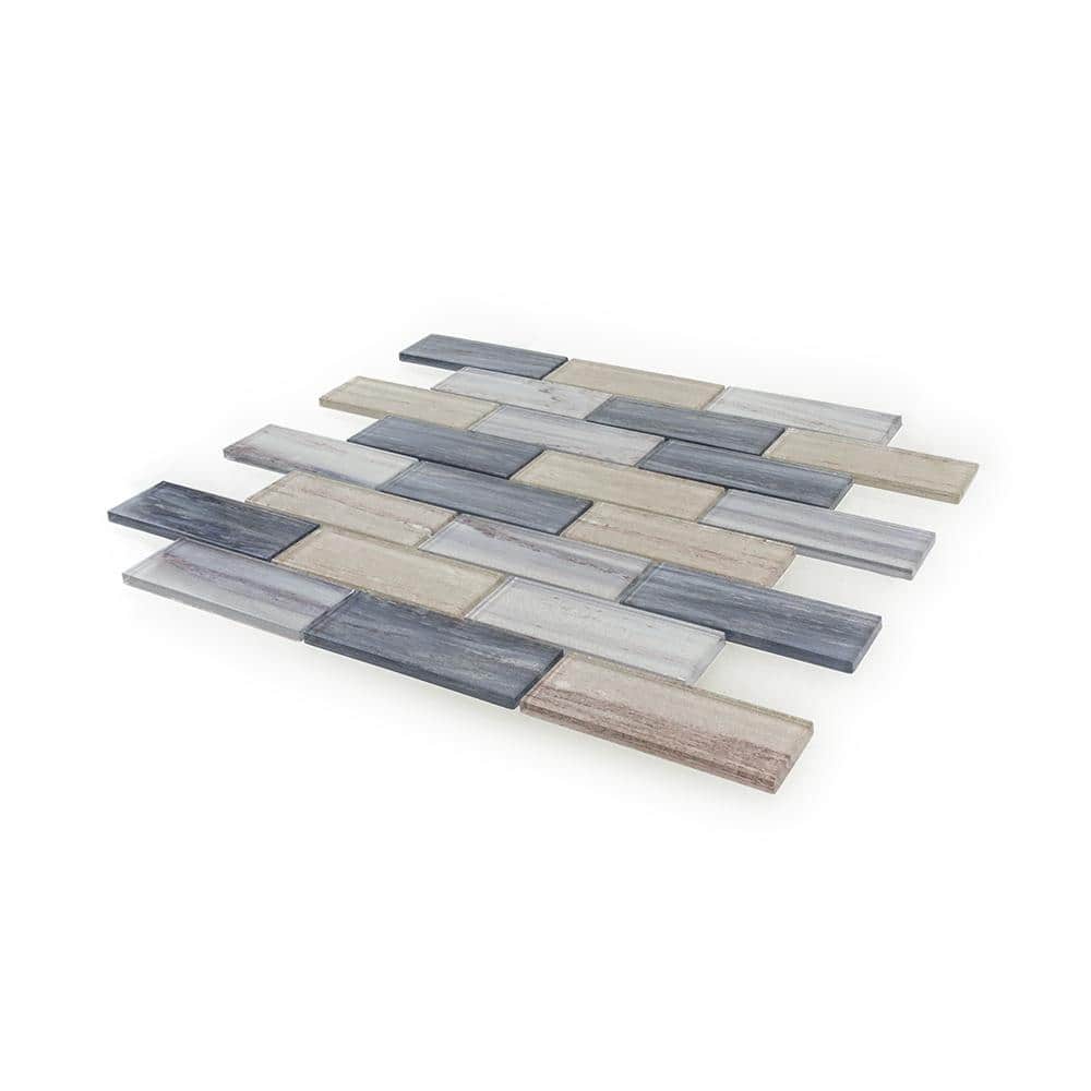 Jeffrey Court New Moon Blue 11.875 in. x 11.625 in. Interlocking Glossy Glass Mosaic Tile (0.958 sq. ft./Each) (4)