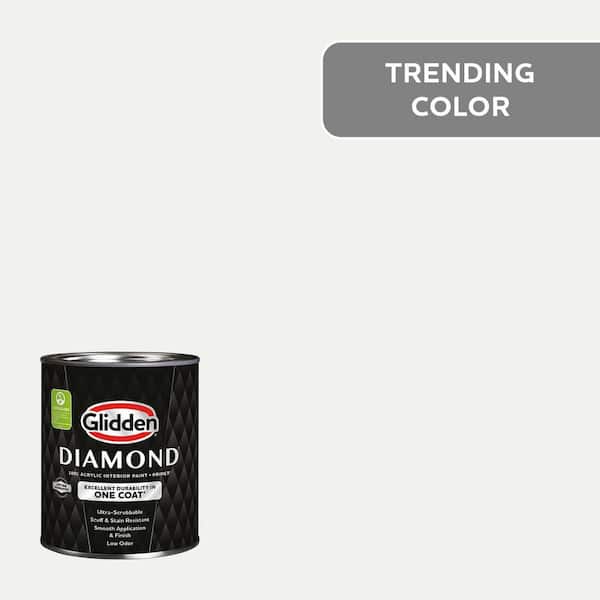Glidden Diamond 1 qt. PPG1001-1 Delicate White Satin Interior Paint with Primer (2)