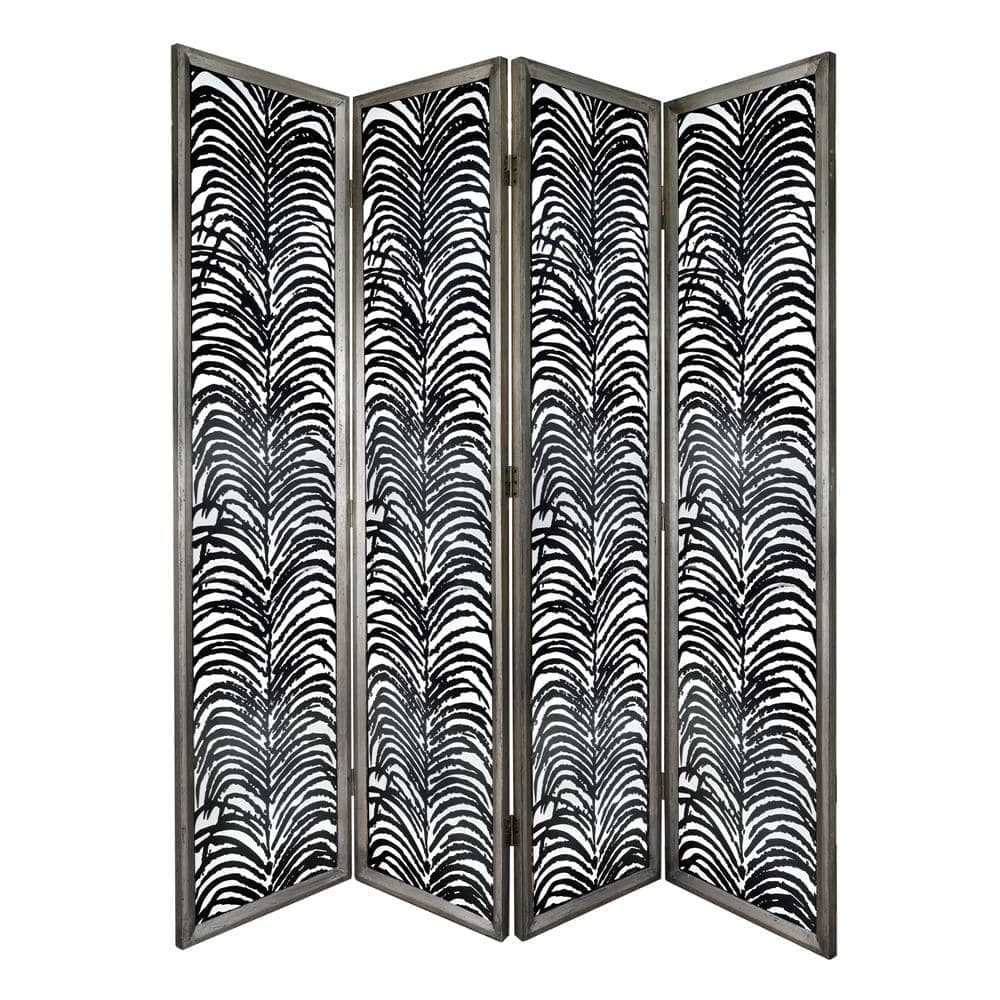 Unbranded 6 ft. Black Wood Folding Privacy Screen Room Separator Free Standing Wall Dividers Decorative Screens (4-Panel)