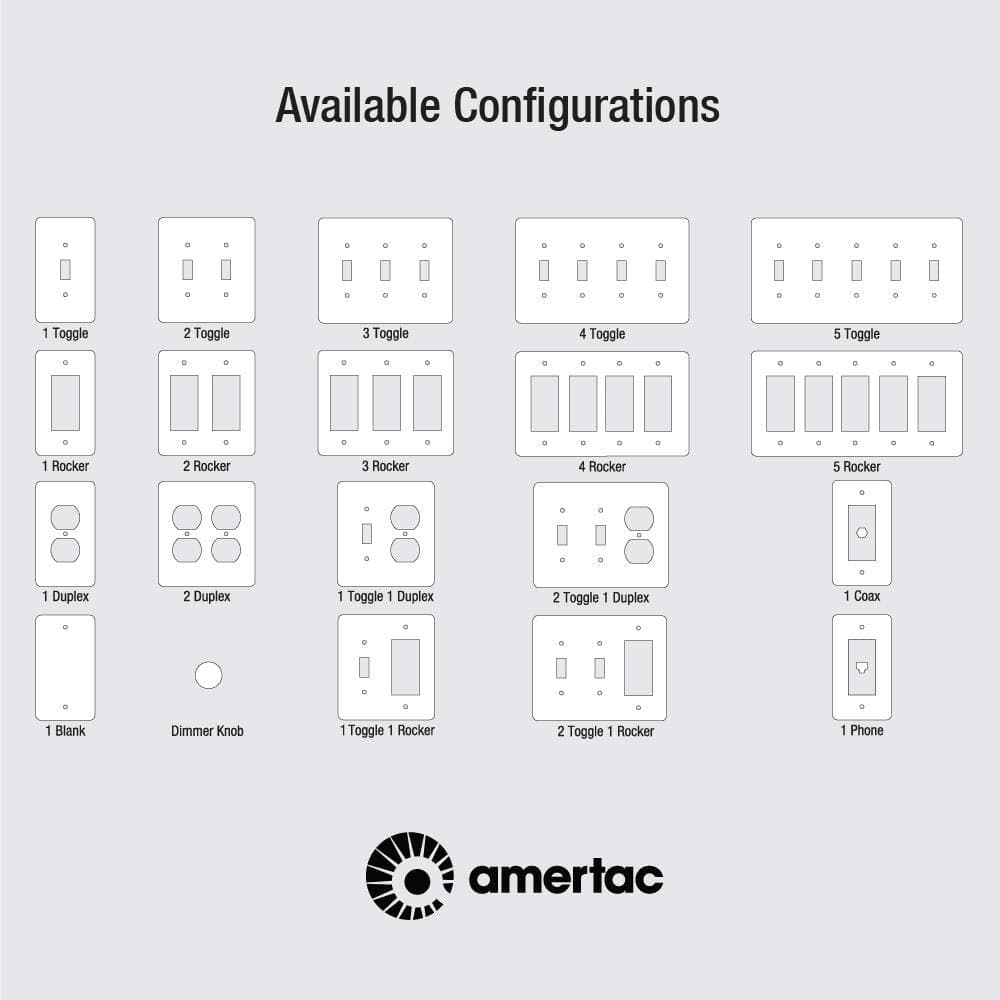 AMERELLE Ansley 3 Gang 2-Toggle and 1-Rocker Metal Wall Plate (4)