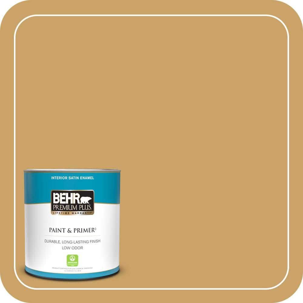 BEHR PREMIUM PLUS #PPU6-17 Classic Gold Enamel Interior/Exterior Paint & Primer Color Sample (1)