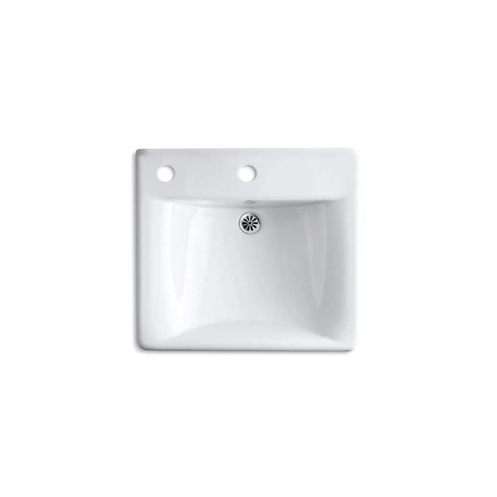 KOHLER Soho 20 in. x 18 in. Wall Mounted Bathroom Sink in White Vitreous China (2)