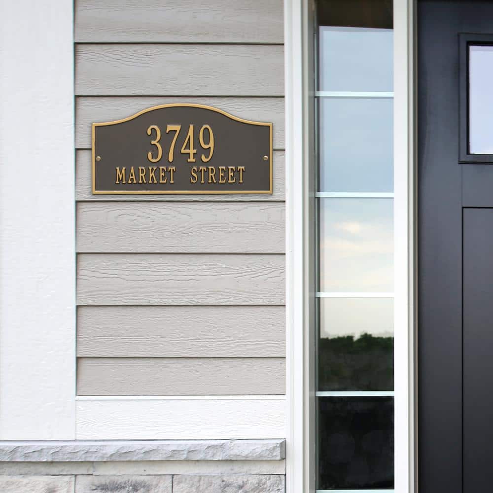 Whitehall Products Rolling Hills Rectangular Bronze/Gold Standard Wall 2-Line Address Plaque (2)