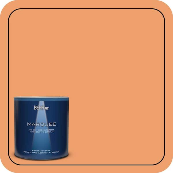 BEHR PREMIUM PLUS #250D-5 Florida Mango Enamel Low Odor & Primer (4)