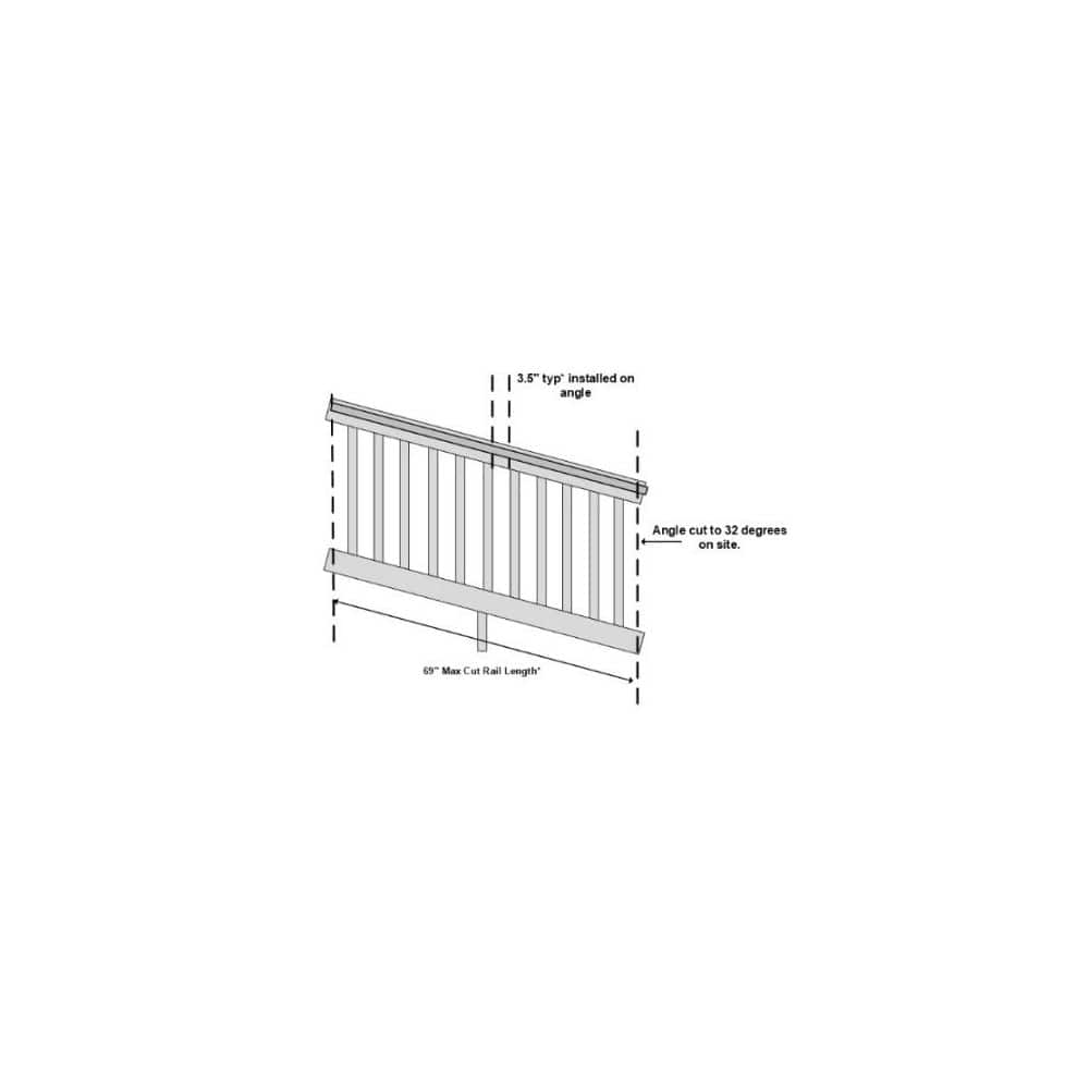 Weatherables Riviera 3.5 ft. H x 6 ft. W Tan Vinyl Stair Railing Kit (3)