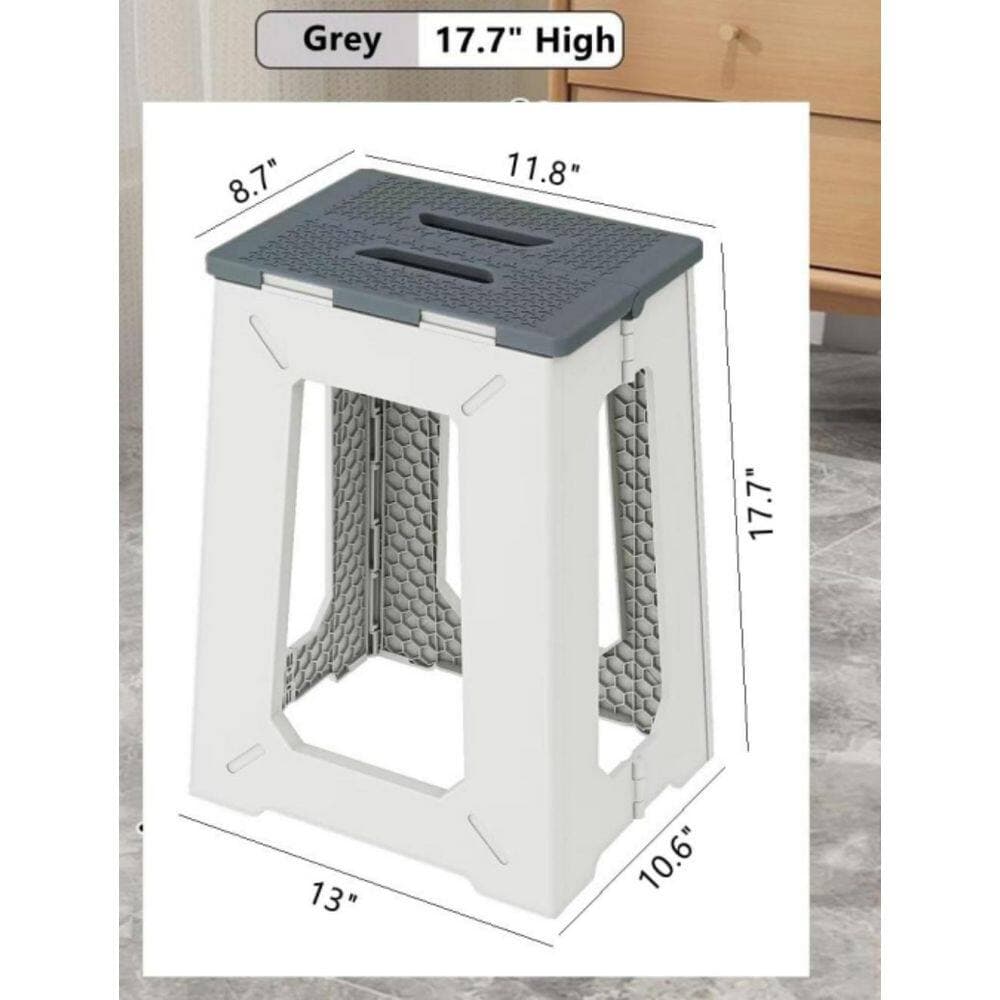 Wudkey 17.7 in. Plastic Foldable Bath Shower Chair in Gray, Safety Chair Seat, Anti-Slip Bench Bathtub Stool for Elderly (2)