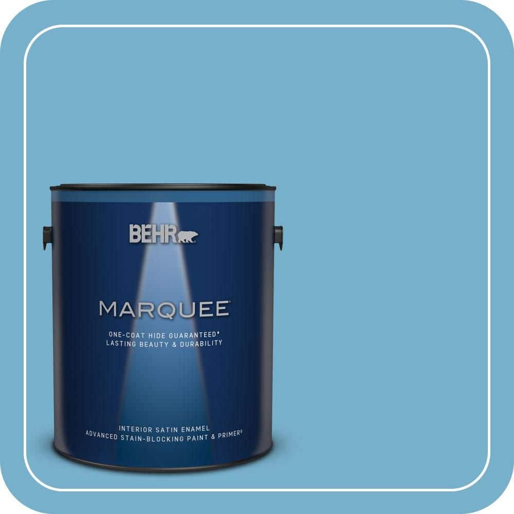 BEHR MARQUEE 1 gal. #550D-5 Ocean Cruise Satin Enamel Interior Paint & Primer