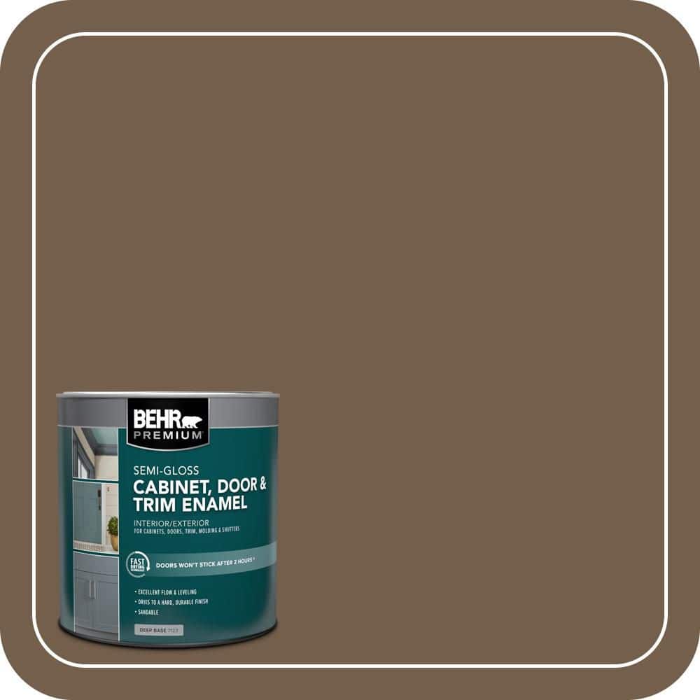 BEHR PREMIUM 1 qt. #MS-46 Chestnut Brown Semi-Gloss Enamel Interior/Exterior Cabinet, Door & Trim Paint