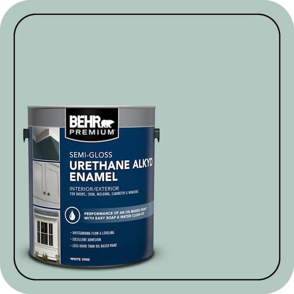 BEHR PREMIUM 1 gal. #480E-3 Marina Isle Urethane Alkyd Semi-Gloss Enamel Interior/Exterior Paint (2)