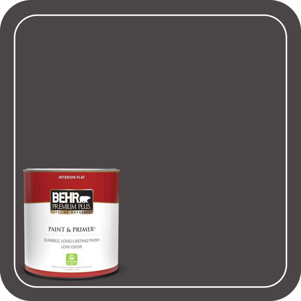 BEHR PREMIUM PLUS #T16-01 Black Pearl Enamel Interior Stain-Blocking Paint and Primer