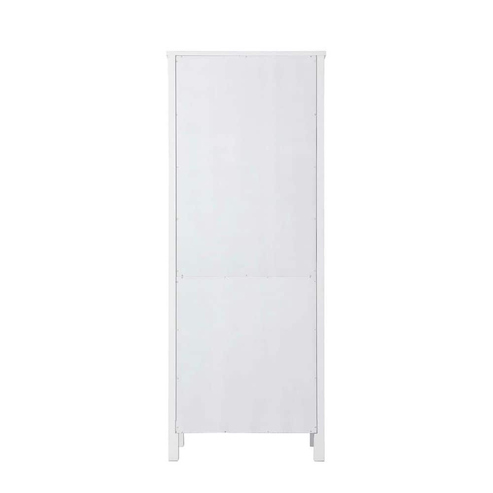 TIMELESS HOME 28 in. W x 18 in. D x 72 in. H White Freestanding Linen Cabinet (2)
