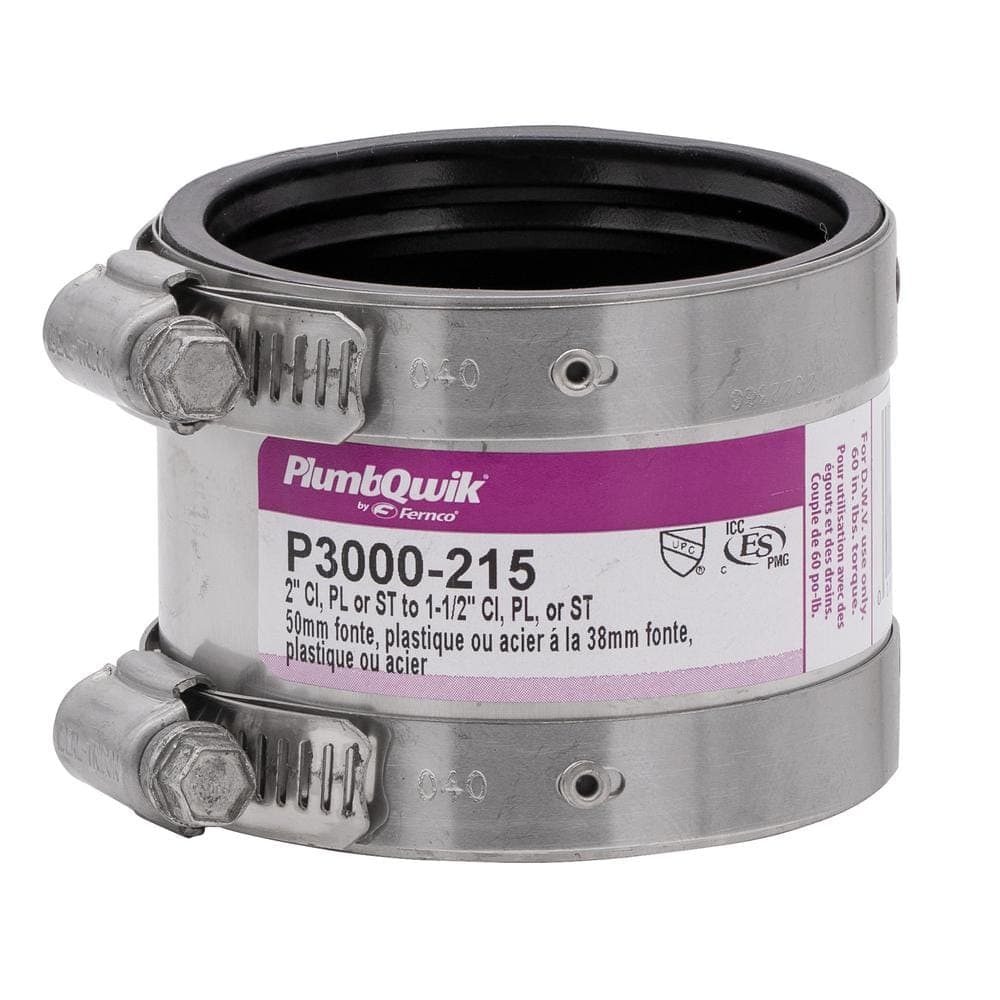Fernco Proflex 2 in. x 1-1/2 in. Neoprene Shielded Coupling