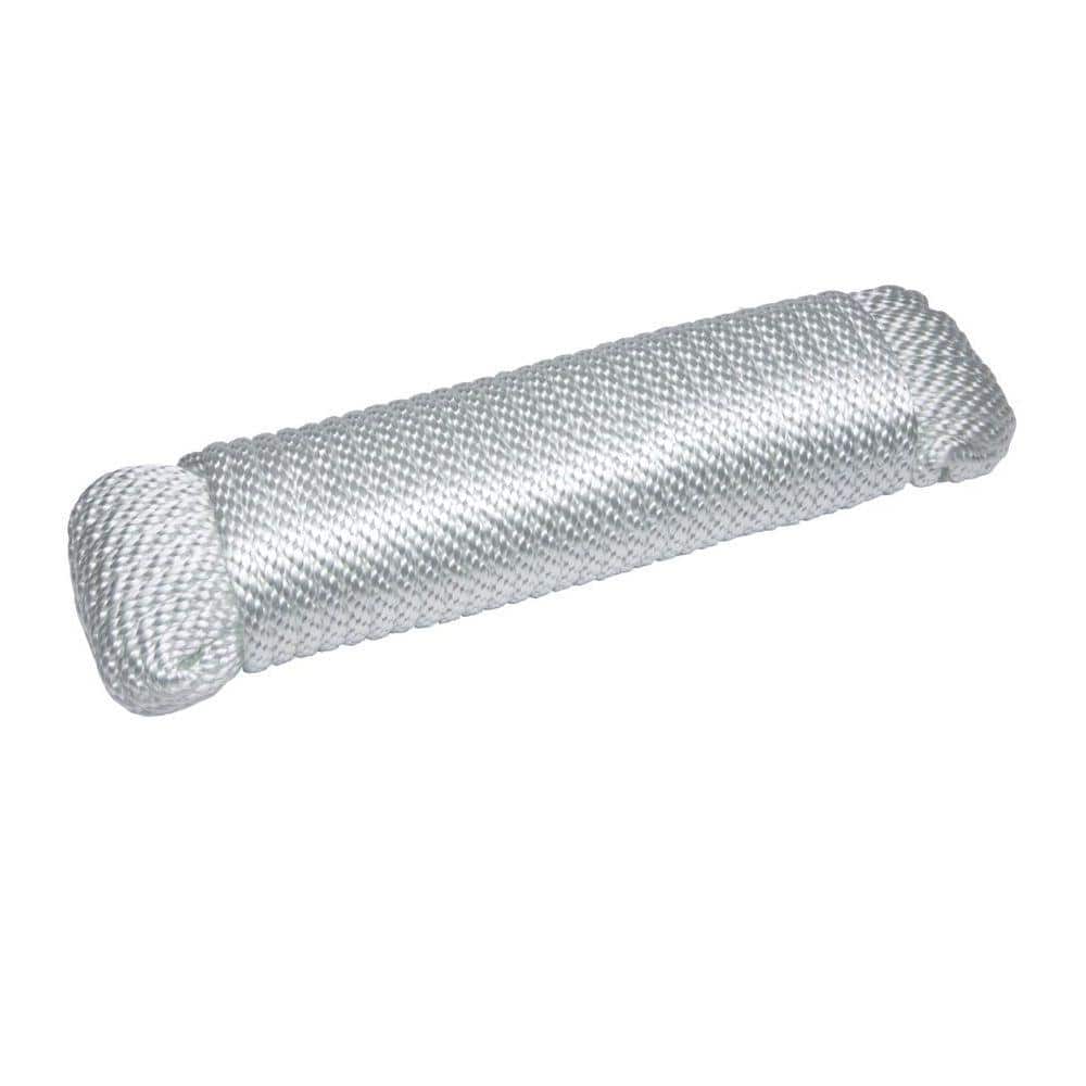 Everbilt 7/16 in. x 100 ft. White Pro-Grade Solid Braided Polypropylene Rope