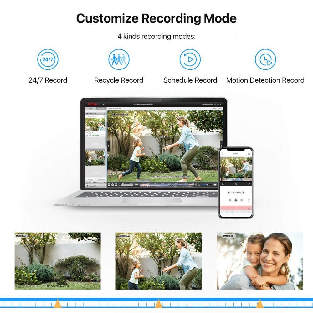 ZOSI 8-Channel H.265+ 5MP-Lite DVR Security Camera System with 4X 1080P Outdoor Wired Cameras, Surveillance System (3)