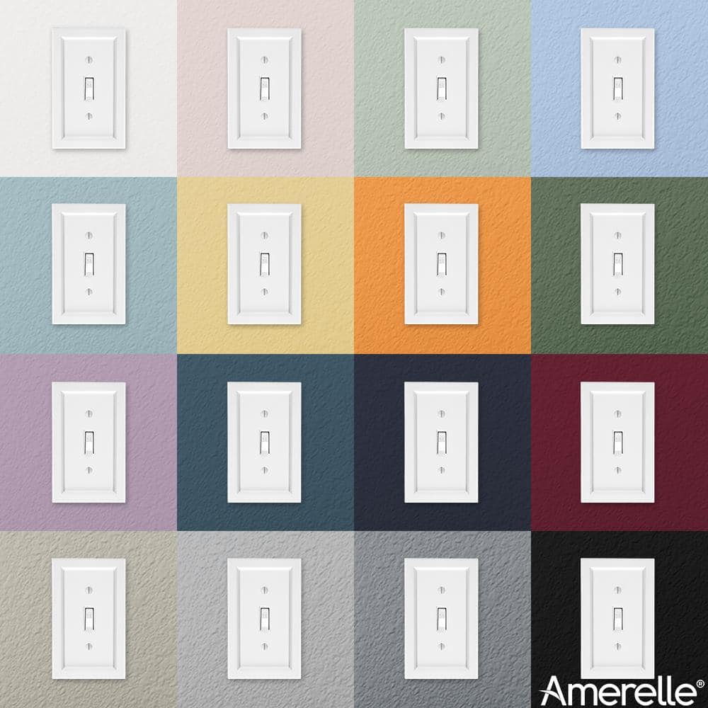 AMERELLE Shaker 2-Gang White 1-Toggle/1-Duplex BMC Wood Wall Plate (2)