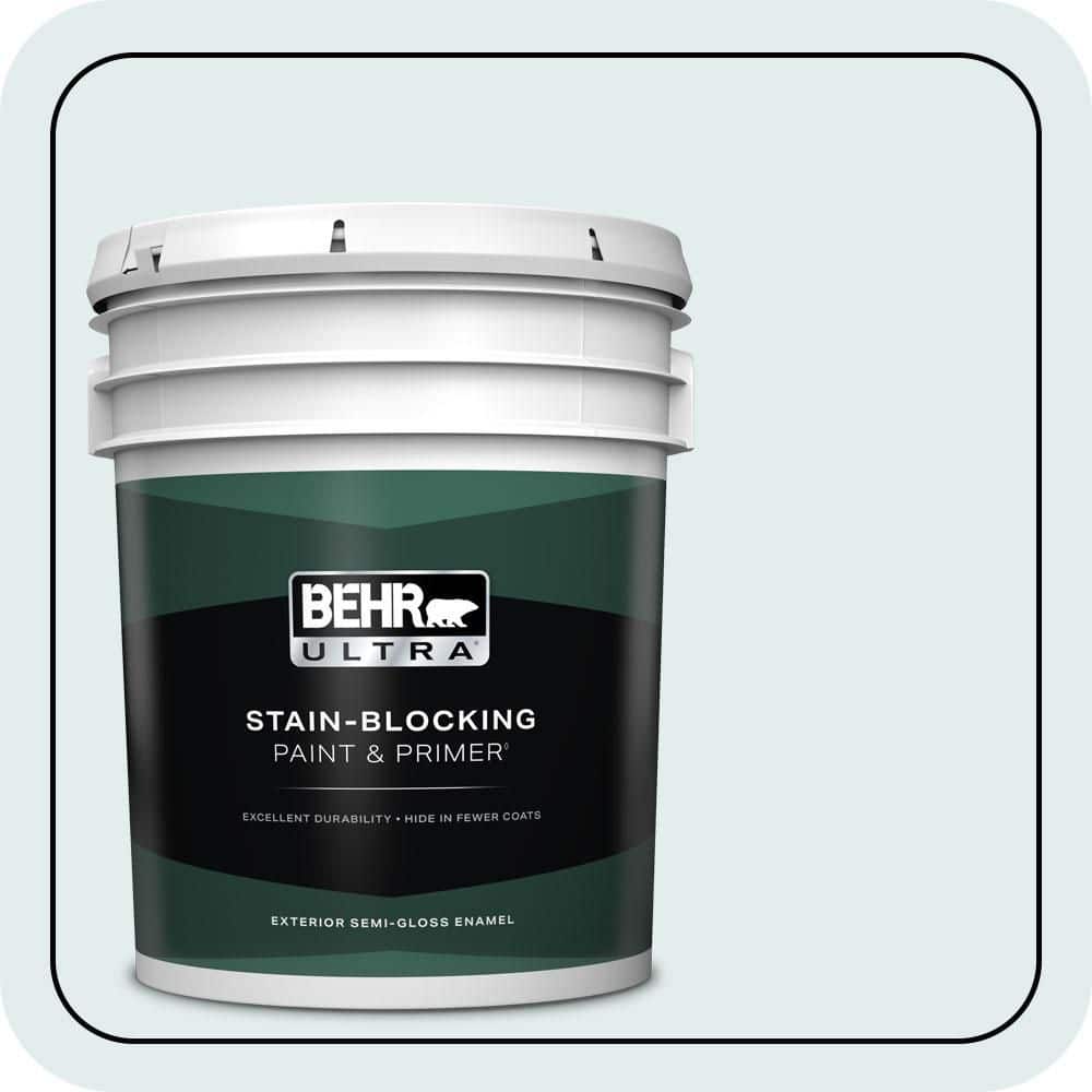 BEHR ULTRA 5 gal. #530C-1 Club Soda Semi-Gloss Enamel Exterior Paint & Primer