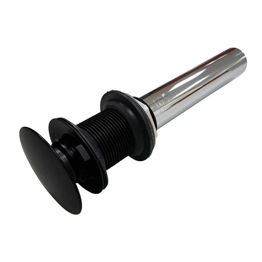 Kingston Brass Brass Push Pop-Up Bathroom Sink Drain without Overflow in Matte Black