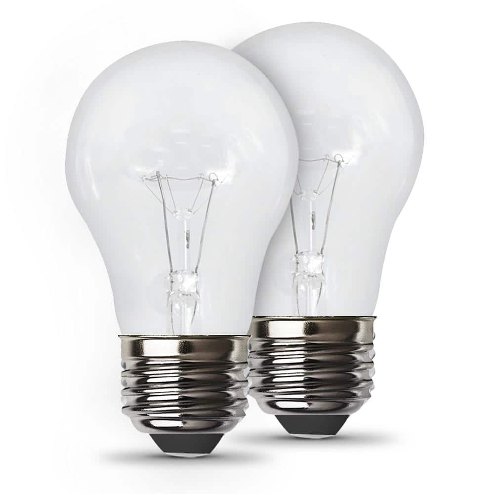 Feit Electric 40-Watt A15 E26 Appliances Oven Refrigerator Ceiling Fan Incandescent Clear Light Bulb, Soft White 2700K (2-Pack) (2)