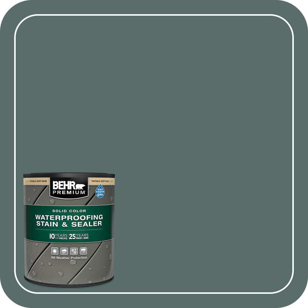 BEHR PREMIUM 1 qt. #N430-6A Hidden Gem Solid Color Waterproofing Exterior Wood Stain and Sealer (1)