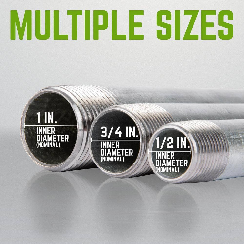PIPE DECOR 3/4 in. Galvanized Steel Pipe (4-Pack) (4)