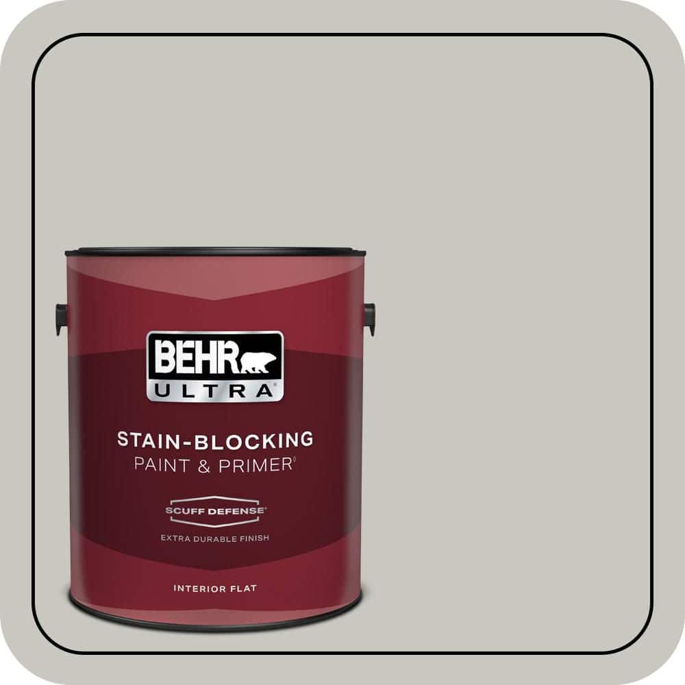 BEHR ULTRA 1 gal. #N360-2 Silver Marlin Extra Durable Flat Interior Paint & Primer (1)