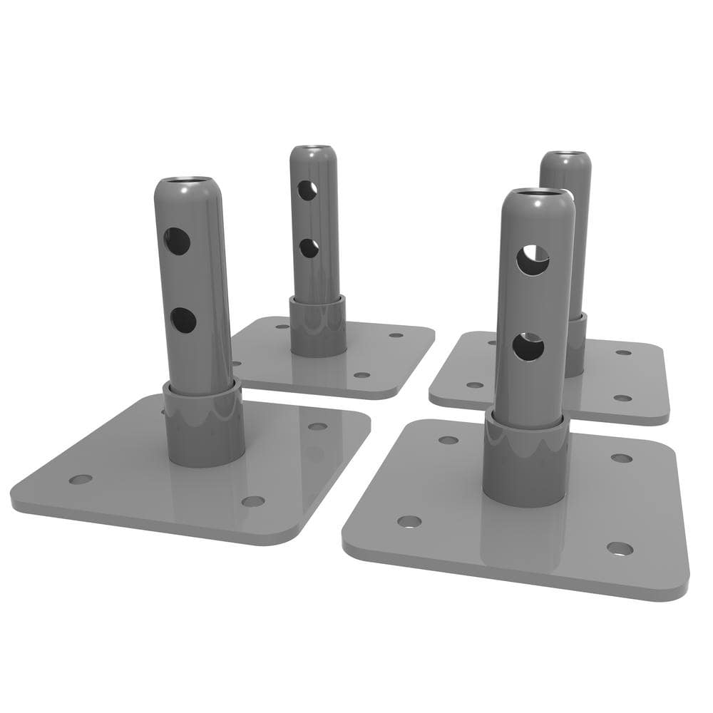 MetalTech 4.75 in. x 4.75 in. x 4.75 in. Steel Base Plate, Tools/Equipment for Leveling Baker Style Scaffolding (4-Pack)