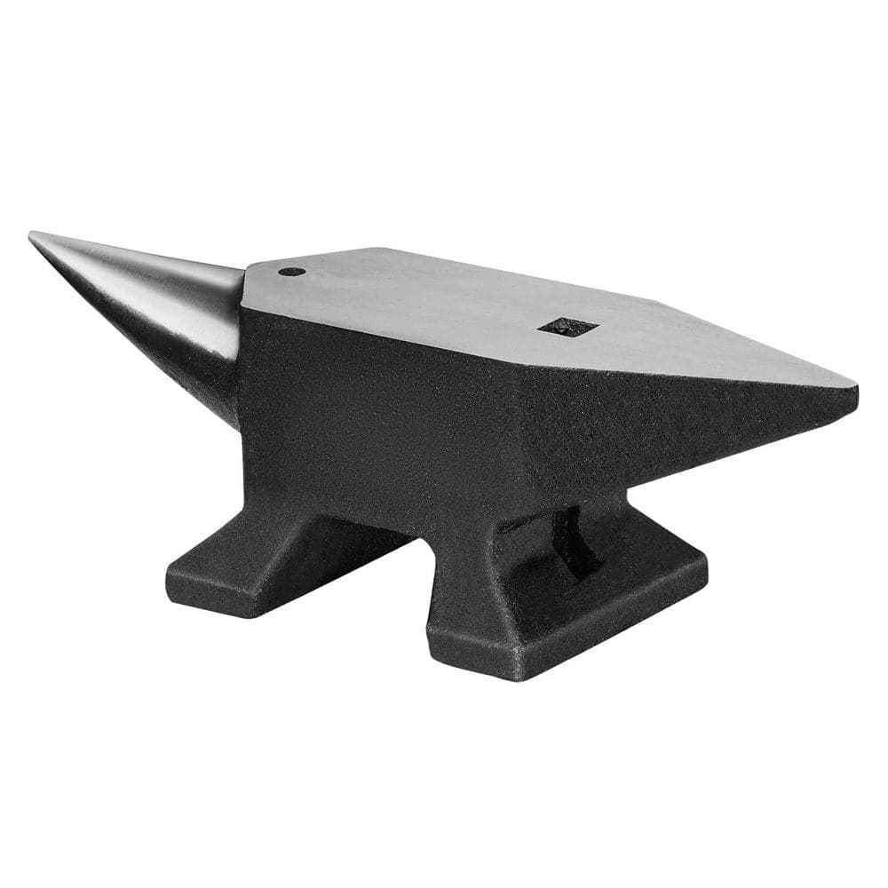 SKYSHALO Single Horn Anvil 22lbs. Cast Steel Anvil High Hardness Rugged Round Horn Anvil Blacksmith Large Countertop Stable Base (1)