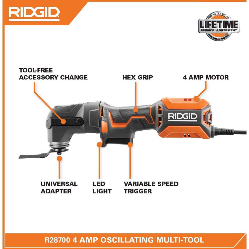 RIDGID 4 Amp Corded Oscillating Multi-Tool (4)