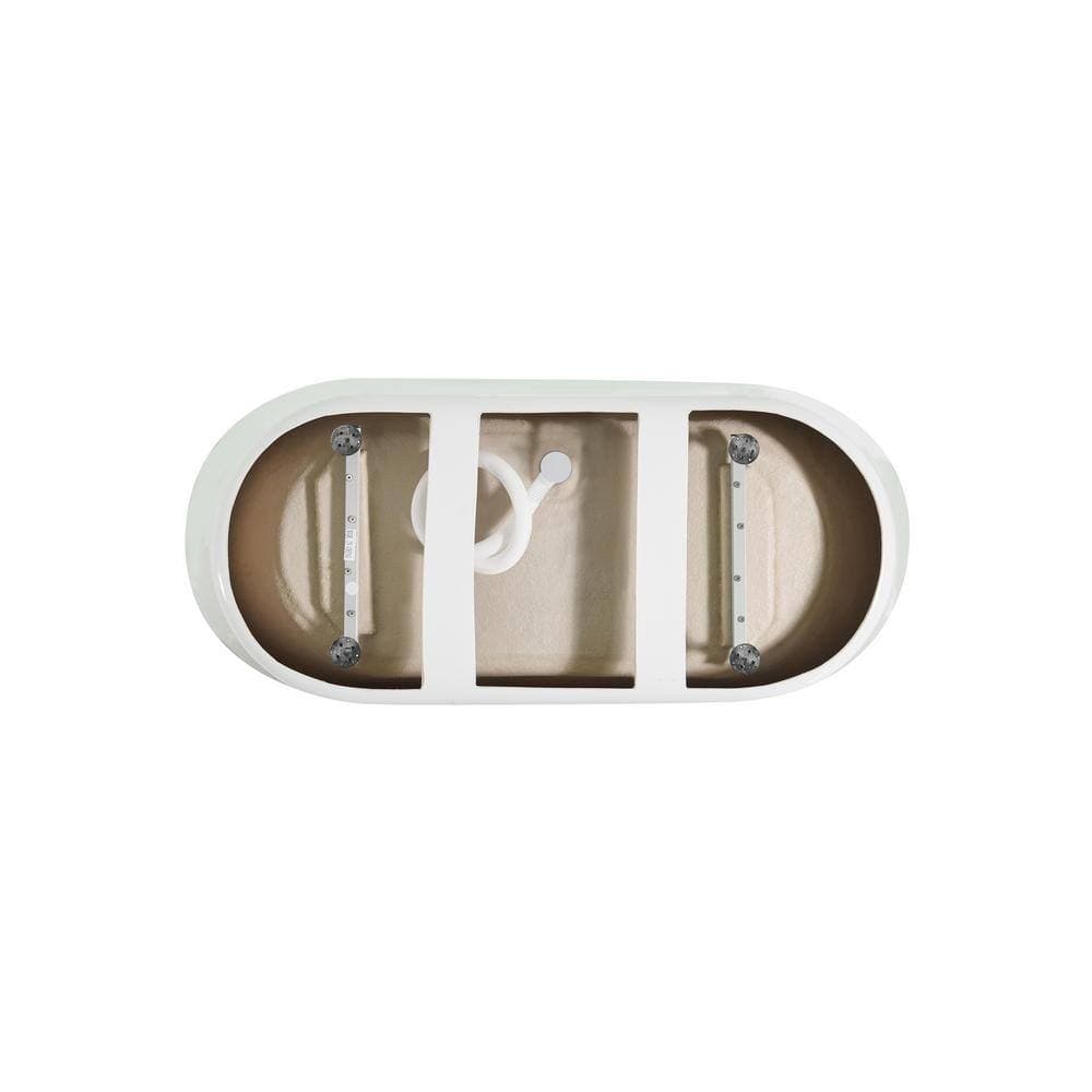 Unbranded Timeless Home 65 in. x 28 in. Soaking Bathtub with Center Drain in Glossy White with Brushed Gold Trim (3)
