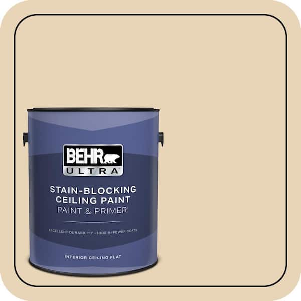 BEHR ULTRA 1 gal. #PPU7-18 Sand Pearl Ceiling Flat Interior Paint & Primer (2)