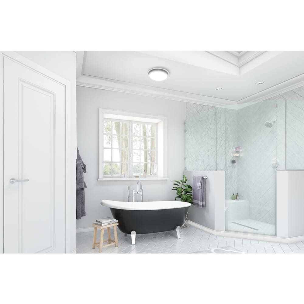 HOMEWERKS Decorative White 110 CFM Ceiling Mount Bathroom Exhaust Fan with Bluetooth, Humidity Sensor, and LED Light (2)