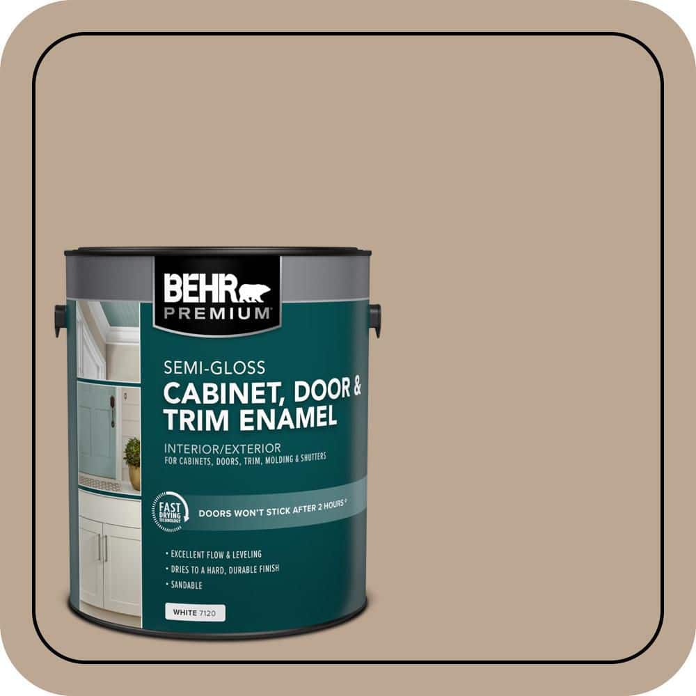 BEHR PREMIUM 1 gal. #700D-4 Brown Teepee Semi-Gloss Enamel Interior/Exterior Cabinet, Door & Trim Paint