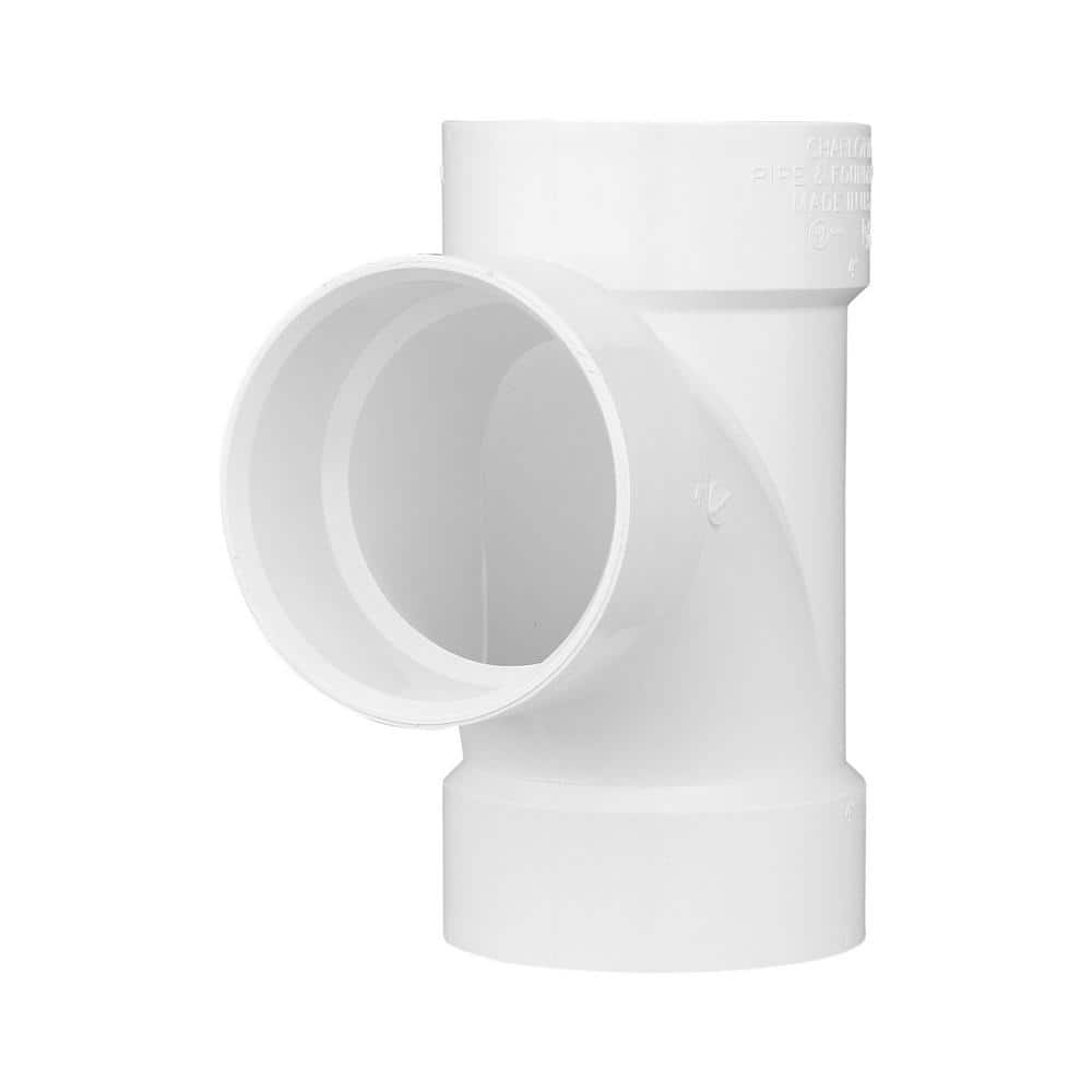 Charlotte Pipe 3 in. DWV PVC Sanitary Tee