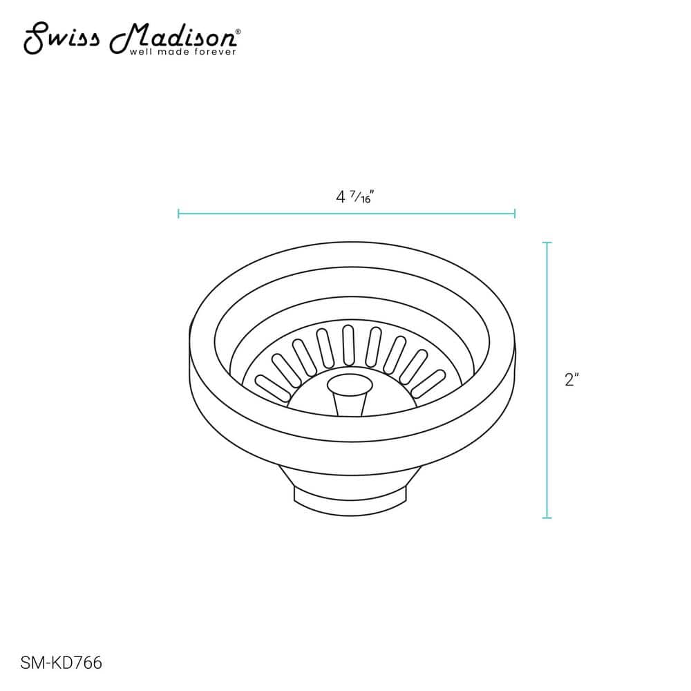 Swiss Madison Stainless Steel Drain in Satin (2)