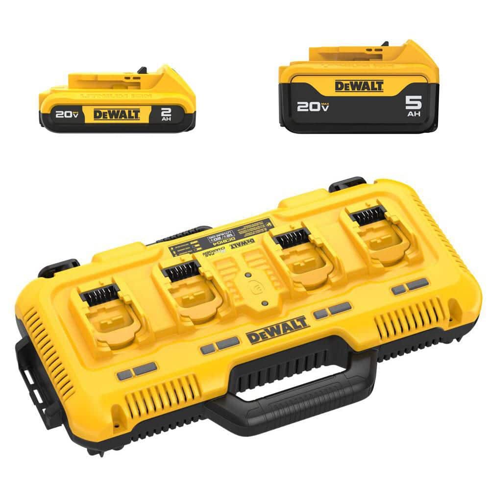 DEWALT 20V MAX Lithium-Ion 2. 0Ah Battery, 5.0 Ah Battery and 12V/20V/60V MAX 4-Port Lithium-Ion Battery Charger (1)