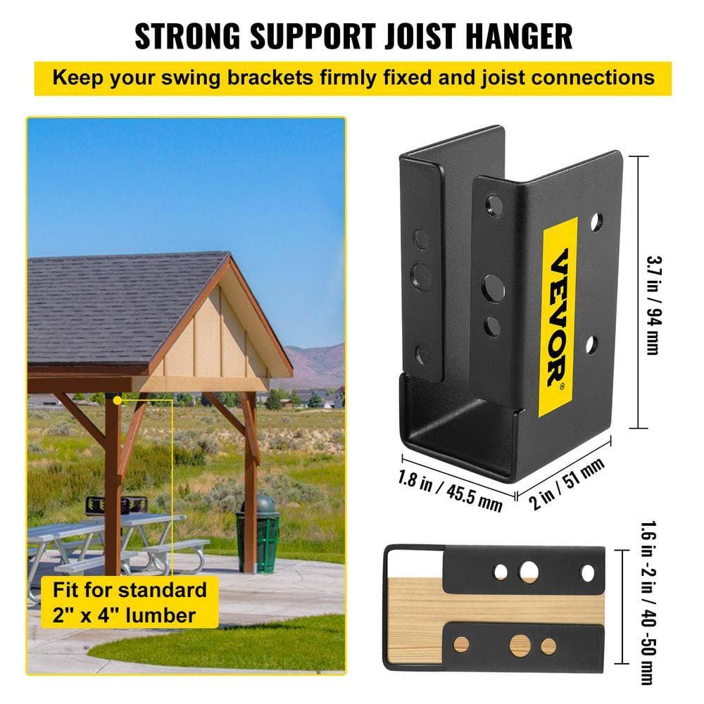 VEVOR Concealed Joist Hanger 2 in. x 4 in. Outdoor Accent Concealed Joist Bracket Pack of 24 Concealed Face Mount Joist Hanger (3)