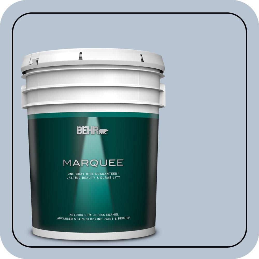 BEHR MARQUEE 5 gal. #590E-3 Hyacinth Tint Semi-Gloss Enamel Interior Paint & Primer