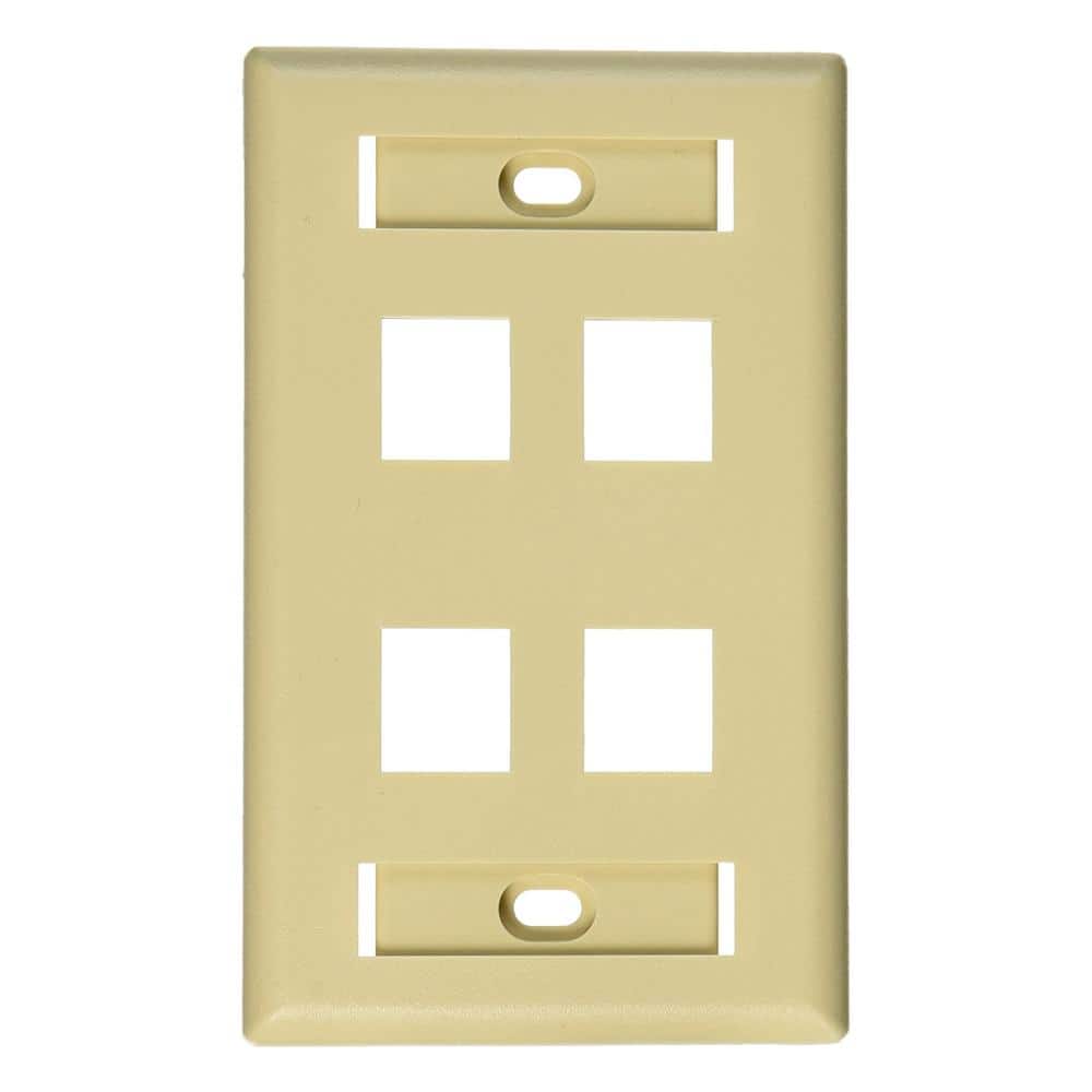 Leviton White 1-Gang Audio/Video Wall Plate (1-Pack) 42080-4IL (1)