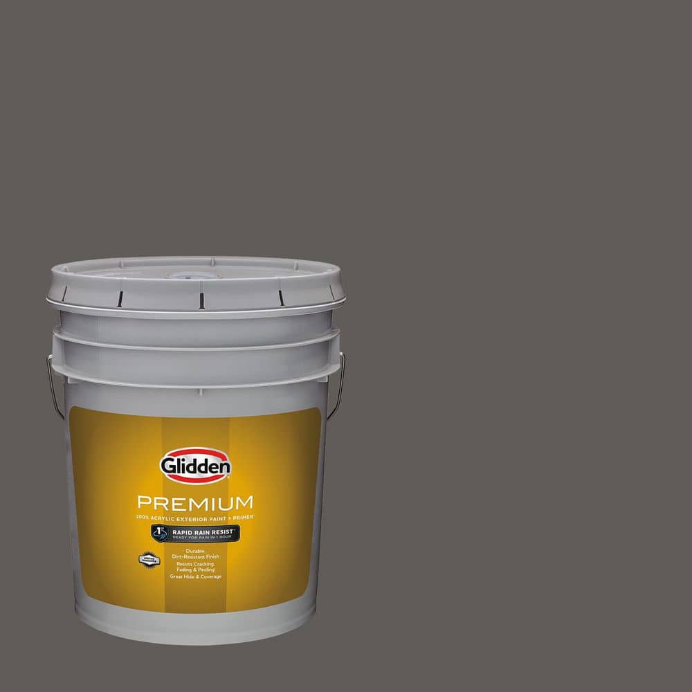 Glidden Premium 5 gal. PPG1008-7 Stone's Throw Flat Exterior Latex Paint